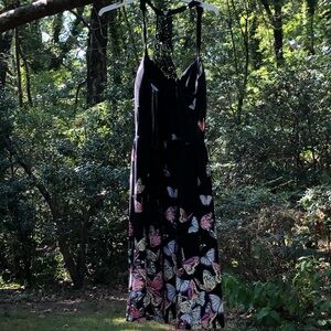 No Boundaries Black Dress with Butterfly Print